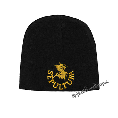 Čierna zimná čiapka SEPULTURA - Yellow Logo Symbol