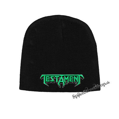 Čierna zimná čiapka TESTAMENT - Logo Green White