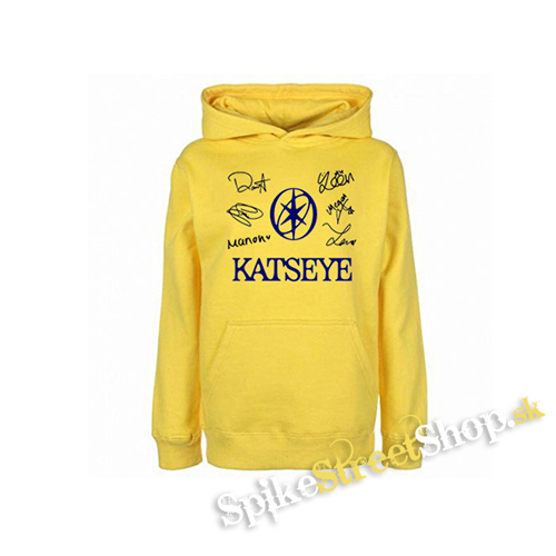 KATSEYE - Blue Logo Black Signature - žltá detská mikina