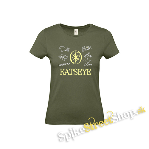 KATSEYE - Logo Signature - khaki dámske tričko