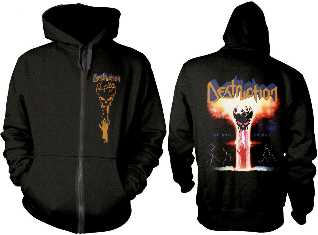 DESTRUCTION - Infernal Overkill - čierna pánska mikina na zips