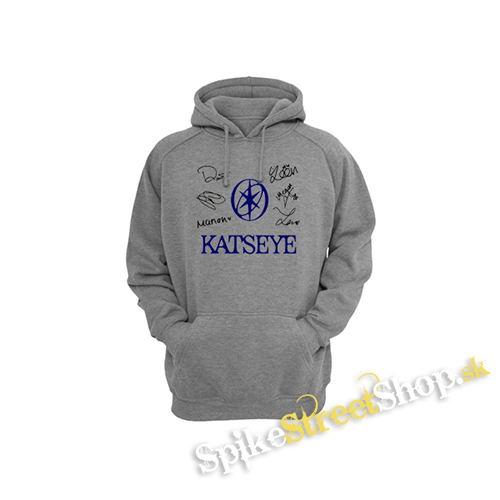 KATSEYE - Blue Logo And Black Signature - sivá detská mikina