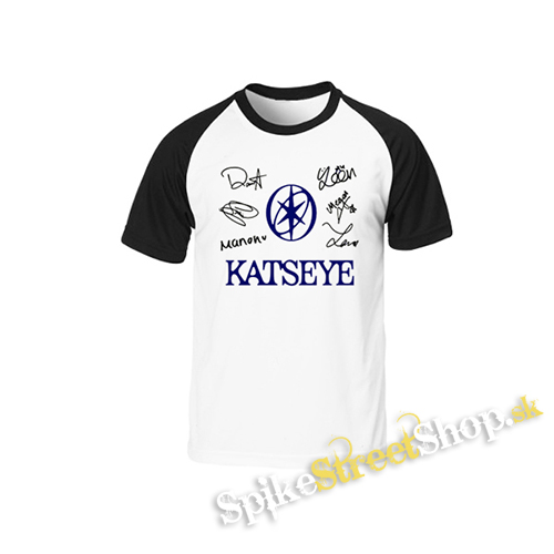 KATSEYE - Blue Logo And Black Signature - dvojfarebné pánske tričko