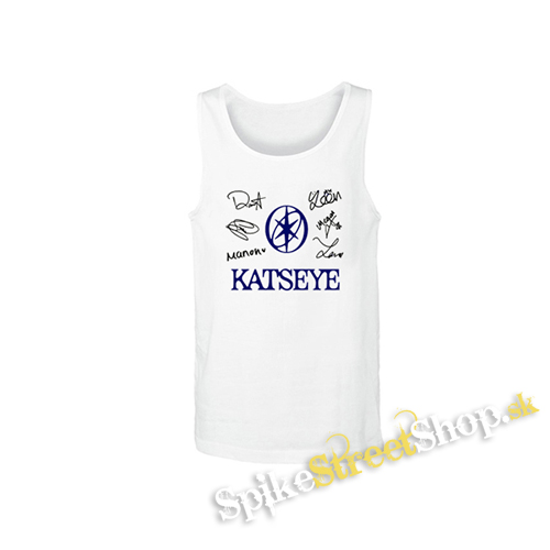 KATSEYE - Blue Logo And Black Signature - Mens Vest Tank Top - biele