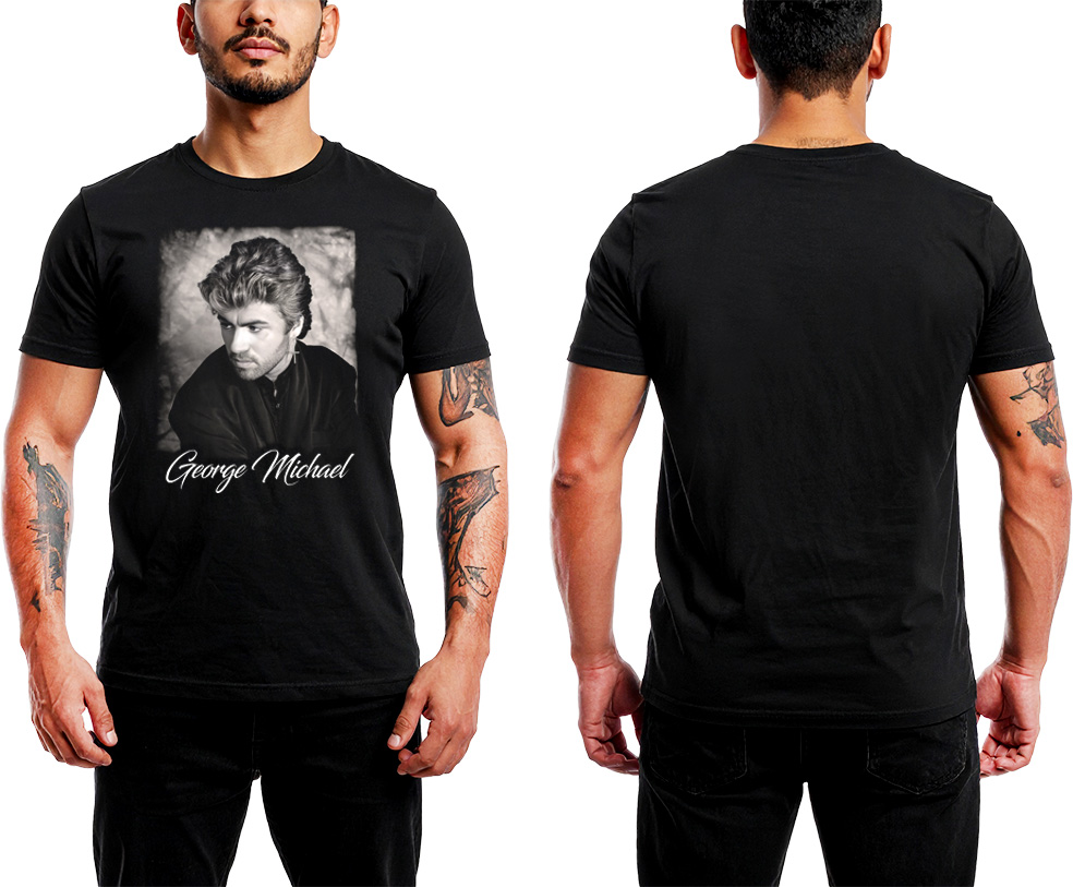 GEORGE MICHAEL - Poster - čierne pánske tričko