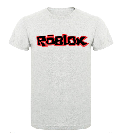 ROBLOX - Logo Red White - šedé detské tričko (-50%=VÝPREDAJ)