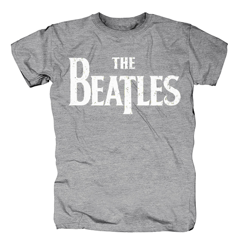 BEATLES - White Logo Vintage - sivé detské tričko