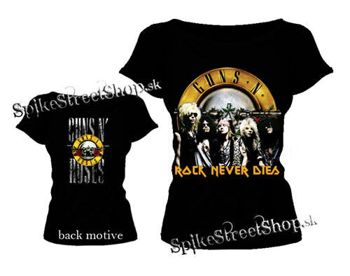 GUNS N ROSES - Gold Band - Rock Never Dies - dámske tričko