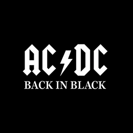 Fotonášivka ACDC - Back In Black White Slogan