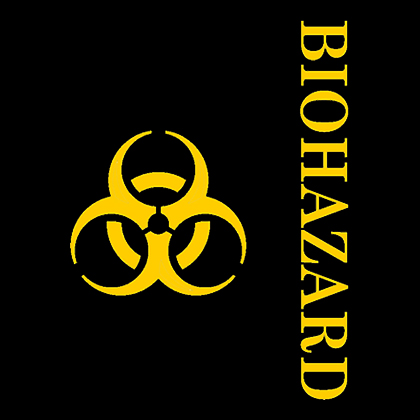Fotonášivka BIOHAZARD - Vertical Yellow Logo Crest