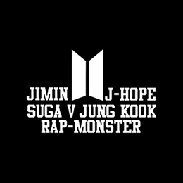 Fotonášivka BTS - BANGTAN BOYS - Names Crest Logo