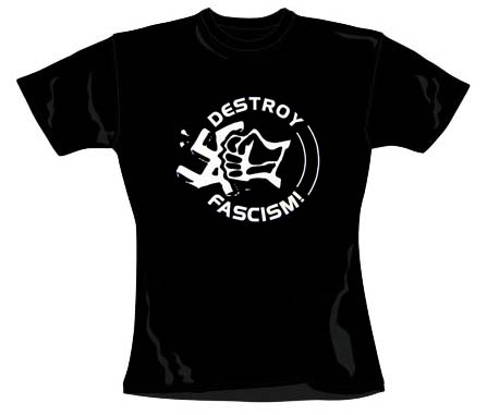DESTROY FASCISM - čierne dievčenské tričko