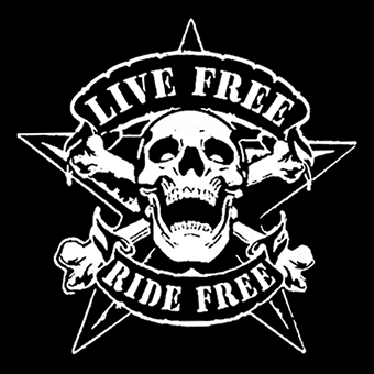 Fotonášivka LIVE FREE RIDE FREE - Skull Pentagram