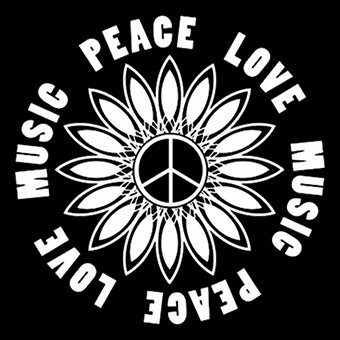 Fotonášivka PEACE LOVE MUSIC