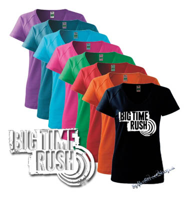 BIG TIME RUSH - White Logo - farebné dámske tričko