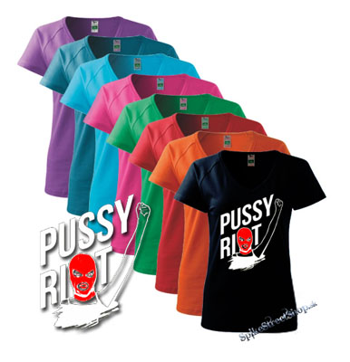 PUSSY RIOT - Logo - farebné dámske tričko