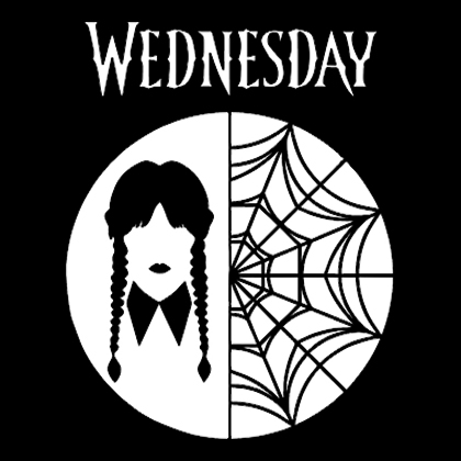 Fotonášivka WEDNESDAY - Addams Braids & Spiderweb Motive