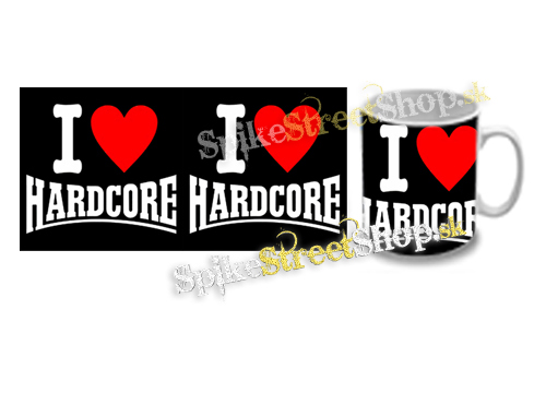 Hrnček I LOVE HARDCORE na ČIERNE