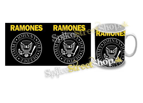 Hrnček RAMONES - Yellow Logo White Symbol