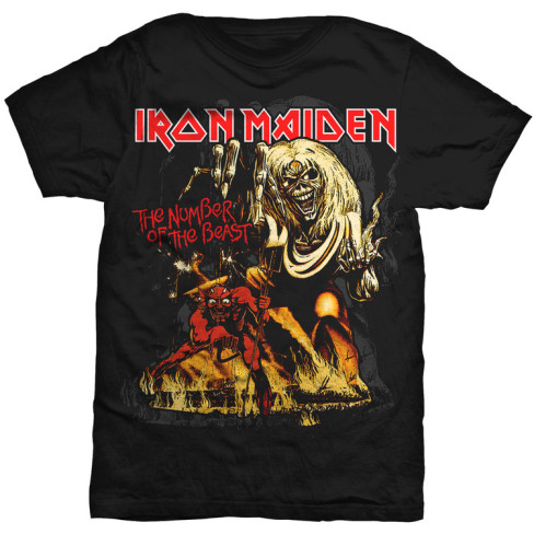 IRON MAIDEN - Number Of The Beast Brown Colour - čierne pánske tričko