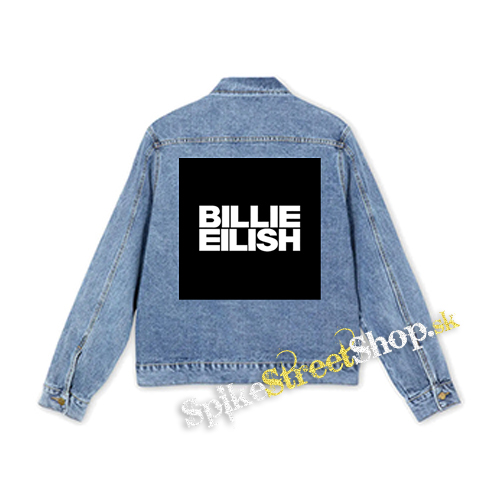 BILLIE EILISH - Logo Bold na ČIERNE - štvorcová chrbtová nášivka