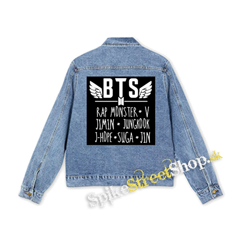 BTS - BANGTAN BOYS - Logo And Names - štvorcová chrbtová nášivka