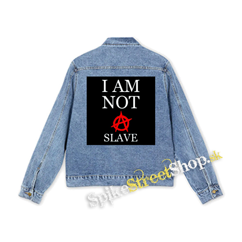 I AM NOT A SLAVE - Červené A - štvorcová chrbtová nášivka