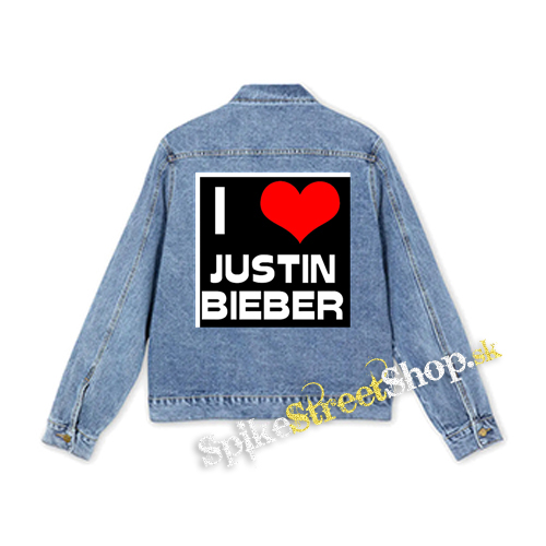 I LOVE JUSTIN BIEBER - štvorcová chrbtová nášivka