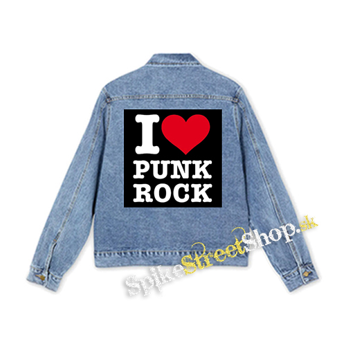 I LOVE PUNKROCK - štvorcová chrbtová nášivka