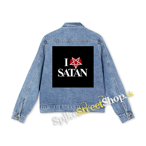 I LOVE SATAN - Pentagram Heart - štvorcová chrbtová nášivka