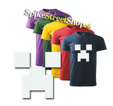 MINECRAFT - Creeper White - farebné pánske tričko
