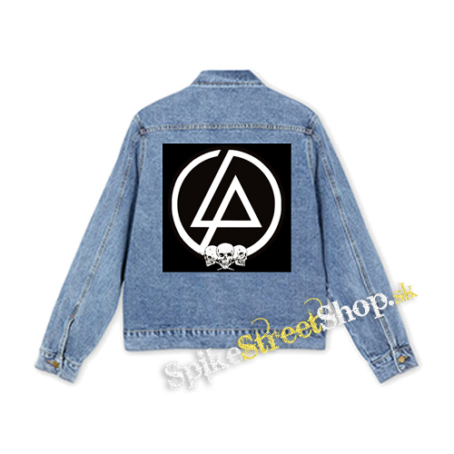 LINKIN PARK - Brown Logo And Skulls - štvorcová chrbtová nášivka
