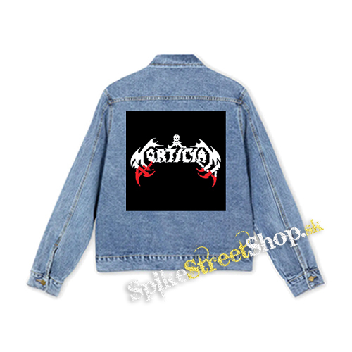 MORTICIAN - Logo Red - štvorcová chrbtová nášivka
