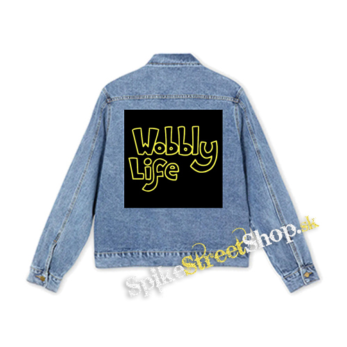 WOBBLY LIFE - Logo Yellow - štvorcová chrbtová nášivka