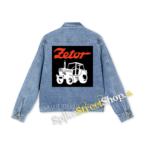 ZETOR - Červené logo a traktor - štvorcová chrbtová nášivka