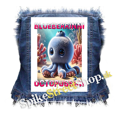 BLUEBERRINNI OCTOPUSSINI na BIELE - chrbtová nášivka