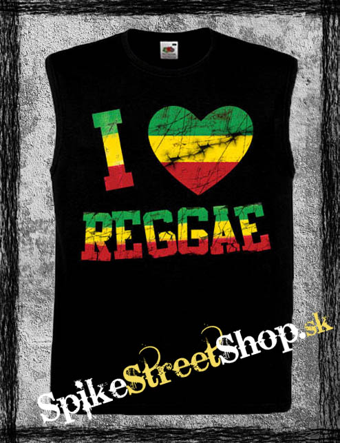 I LOVE REGGAE - čierne pánske tričko bez rukávov