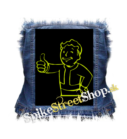 FALLOUT - Vault Boy Green Neon - chrbtová nášivka