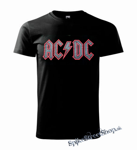 AC/DC - Red Grey Logo - čierne pánske tričko
