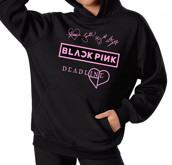 BLACKPINK - Deadline Signature Crest - čierna pánska mikina