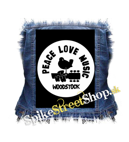 WOODSTOCK - Peace Love Music - chrbtová nášivka