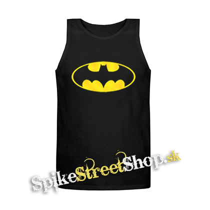 BATMAN - Yellow Logo - Mens Vest Tank Top - čierne tielko