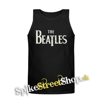 BEATLES - Logo Vintage - Mens Vest Tank Top - čierne tielko