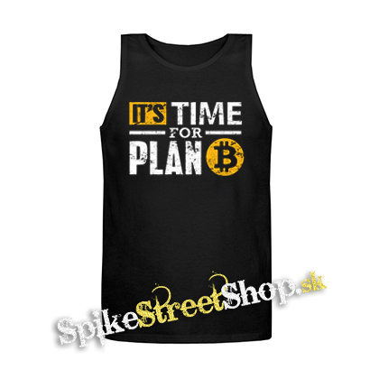 BITCOIN - Its Time For Plan B - Mens Vest Tank Top - čierne tielko