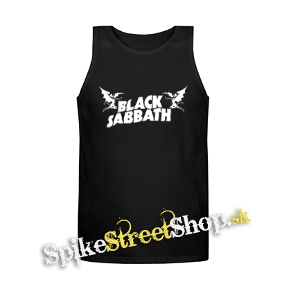 BLACK SABBATH - White Logo - Mens Vest Tank Top - čierne tielko