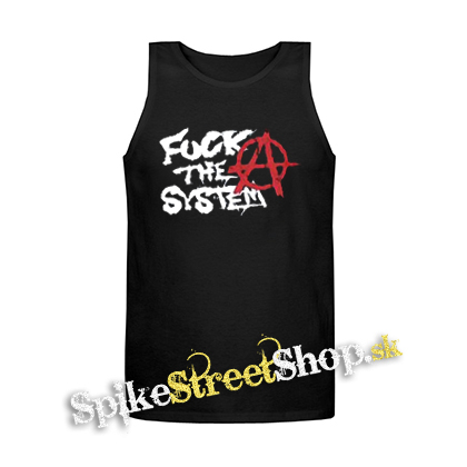 FUCK THE SYSTEM - Mens Vest Tank Top - čierne tielko