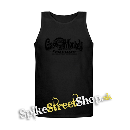 GAS MONKEY GARAGE - Blood Sweat And Beers - Mens Vest Tank Top - čierne tielko