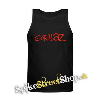 GORILLAZ - Red Logo - Mens Vest Tank Top - čierne tielko