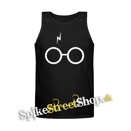 HARRY POTTER - Glasses Crest - Mens Vest Tank Top - čierne tielko