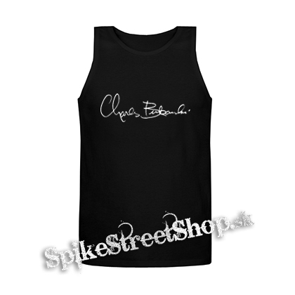 CHARLES BUKOWSKI - Logo Signature - Mens Vest Tank Top - čierne tielko
